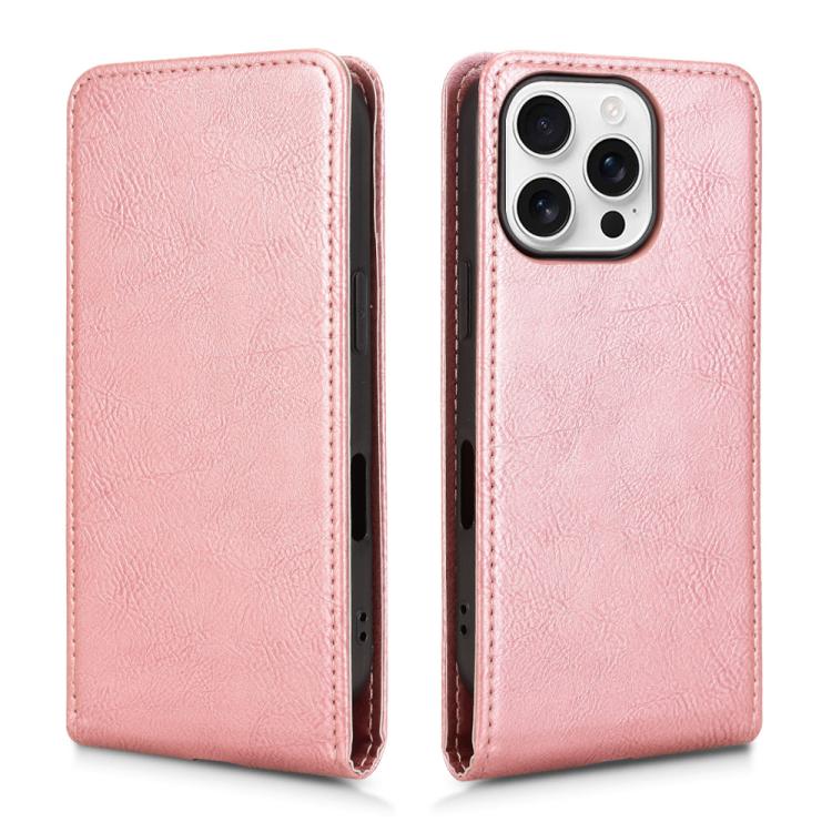 For iPhone 16 Pro Magnetic Vertical Flip Leather Phone Case