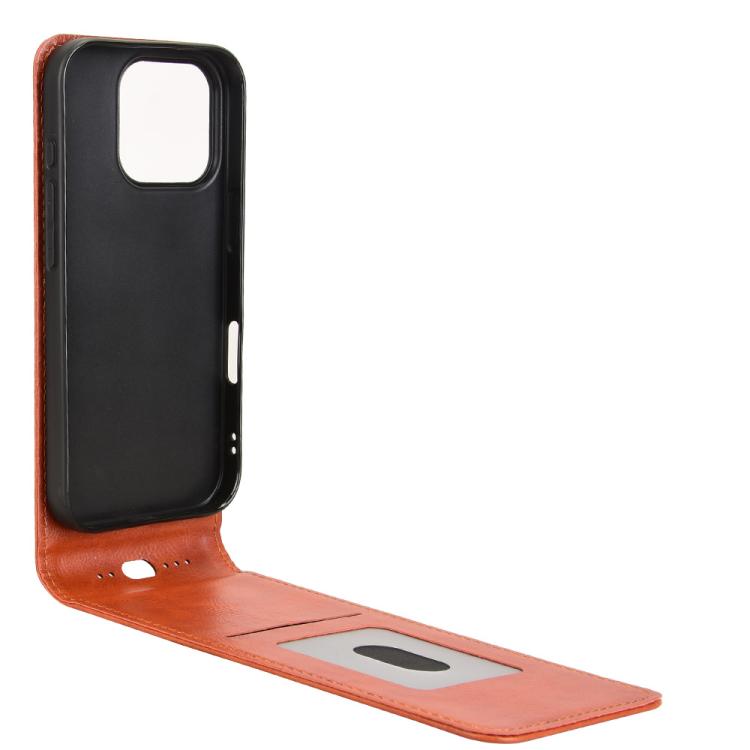 For iPhone 16 Pro Magnetic Vertical Flip Leather Phone Case