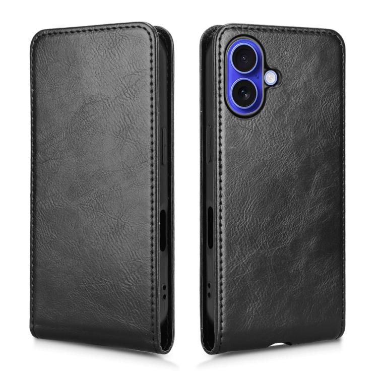 For iPhone 16 Magnetic Vertical Flip Leather Phone Case