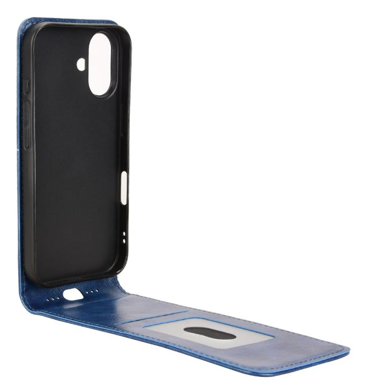 For iPhone 16 Magnetic Vertical Flip Leather Phone Case