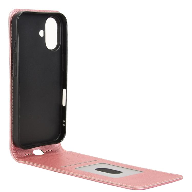 For iPhone 16 Magnetic Vertical Flip Leather Phone Case