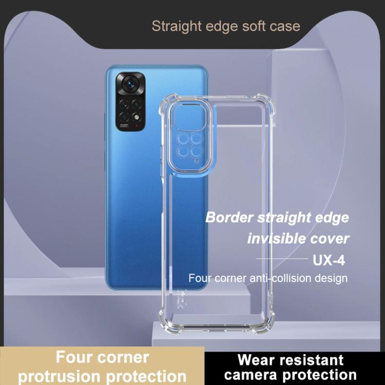 For Redmi Note11 4G Global IMAK UX-4 Series Four-corner Shockproof Phone Case - Transparent