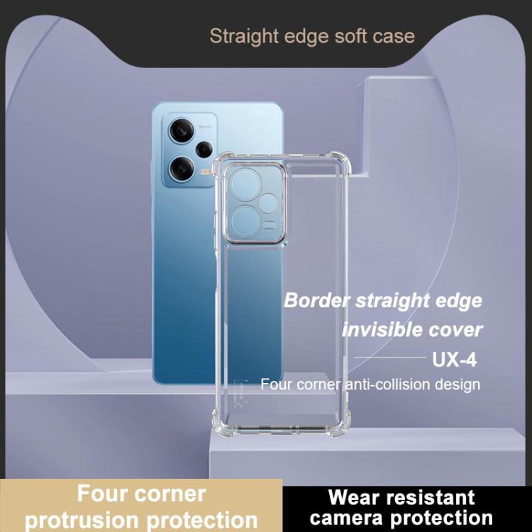 For Redmi Note 12 Pro 5G India IMAK UX-4 Series Four-corner Shockproof Phone Case - Transparent