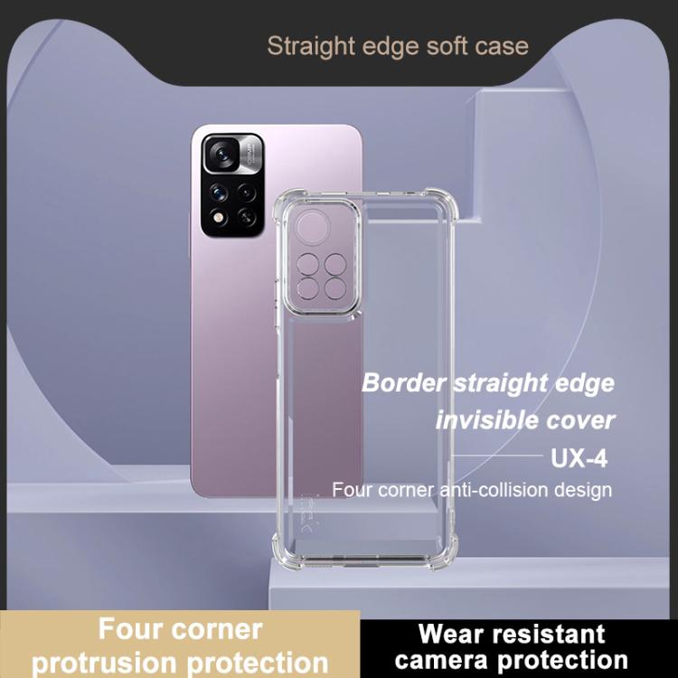 For Redmi Note 11 Pro 5G IMAK UX-4 Series Four-corner Shockproof Phone Case - Transparent