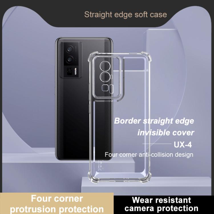For Redmi K60 Pro / K60 IMAK UX-4 Series Four-corner Shockproof Phone Case - Transparent
