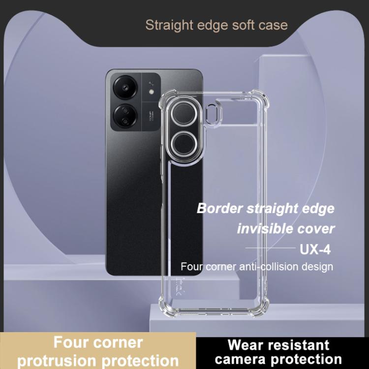 For Redmi 13C 4G / POCO C65 4G IMAK UX-4 Series Four-corner Shockproof Phone Case - Transparent
