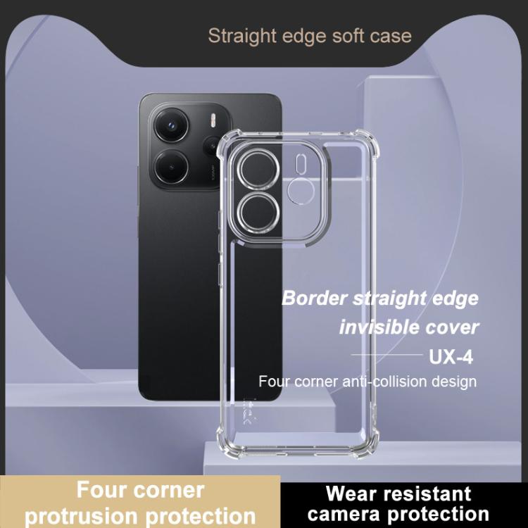 For Redmi Note 14 4G 163.25mm IMAK UX-4 Series Four-corner Shockproof Phone Case - Transparent