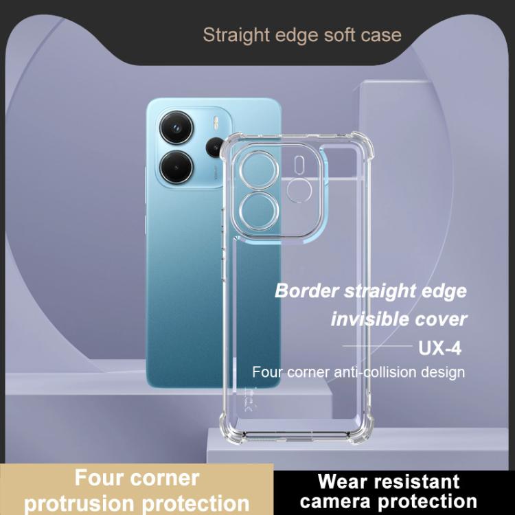 For Redmi Note 14 4G 164.84mm IMAK UX-4 Series Four-corner Shockproof Phone Case - Transparent