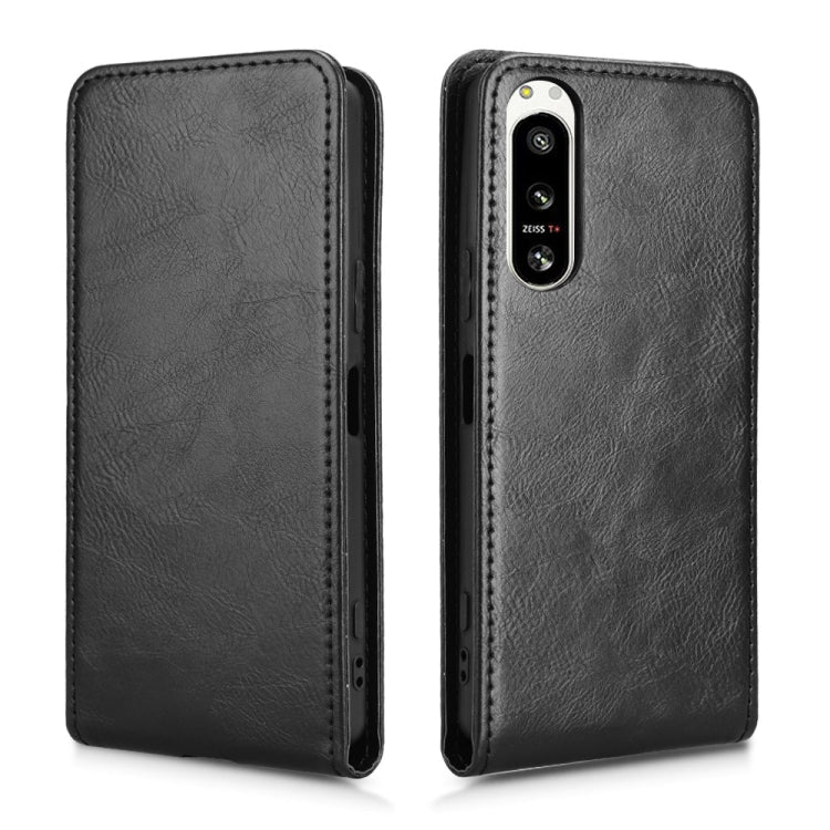 For Sony Xperia 5 IV Magnetic Vertical Flip Leather Phone Case