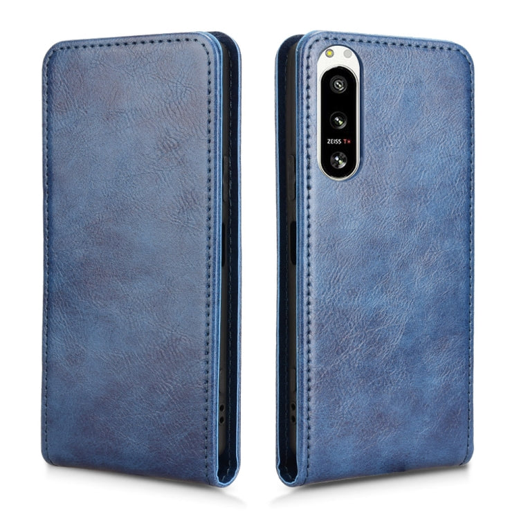 For Sony Xperia 5 IV Magnetic Vertical Flip Leather Phone Case