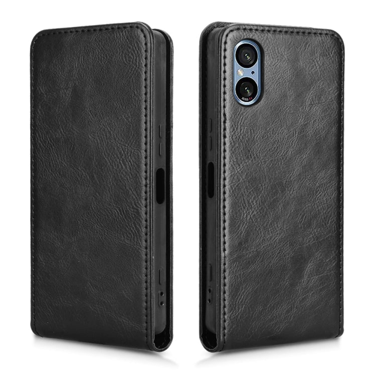 For Sony Xperia 5 V Magnetic Vertical Flip Leather Phone Case