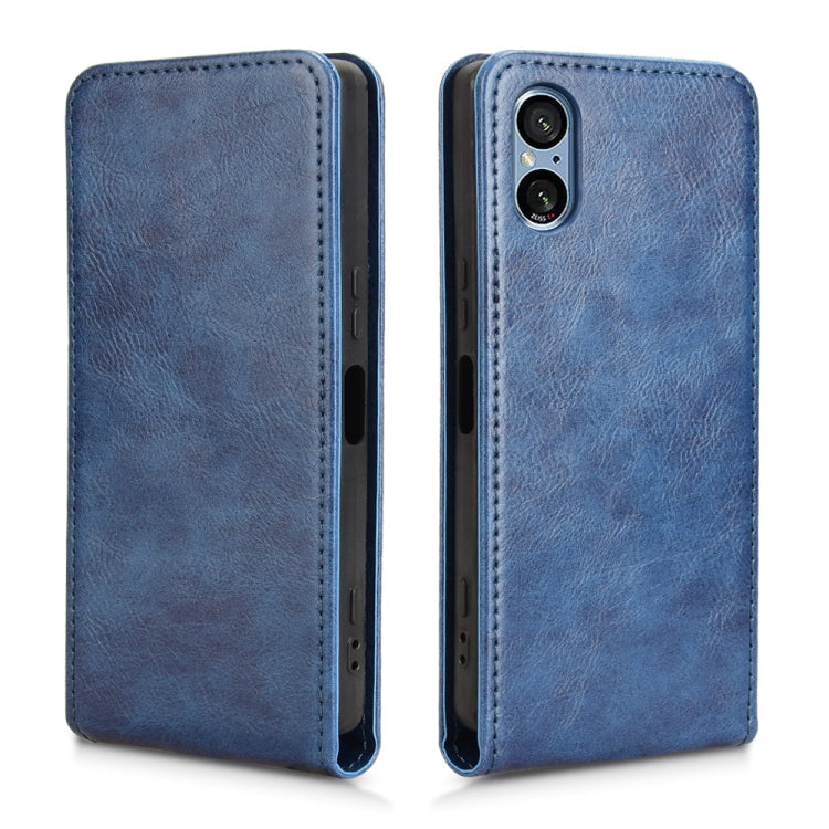 For Sony Xperia 5 V Magnetic Vertical Flip Leather Phone Case