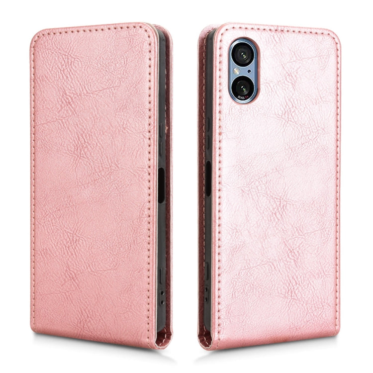 For Sony Xperia 5 V Magnetic Vertical Flip Leather Phone Case