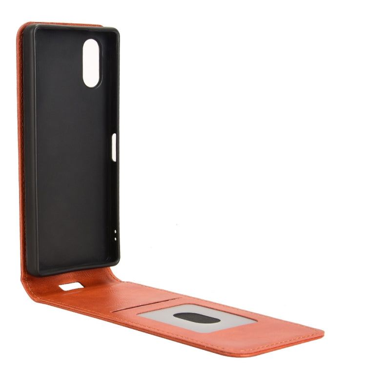 For Sony Xperia 5 V Magnetic Vertical Flip Leather Phone Case