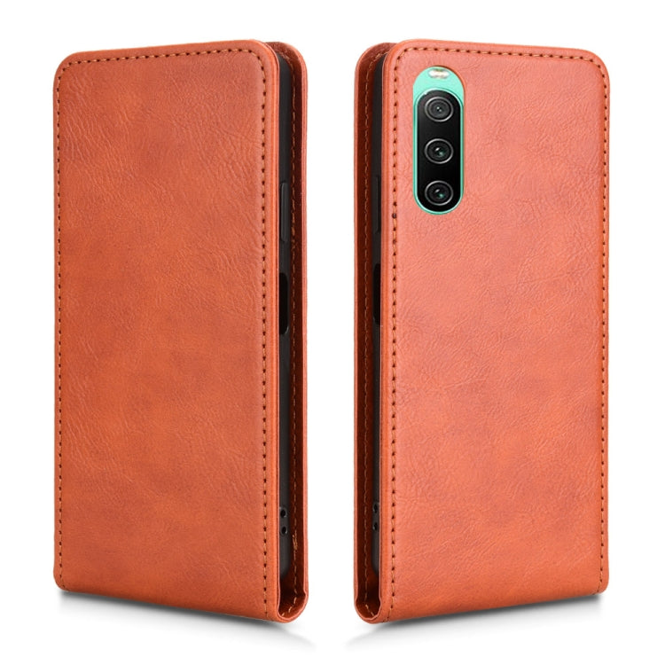 For Sony Xperia 10 IV Magnetic Vertical Flip Leather Phone Case