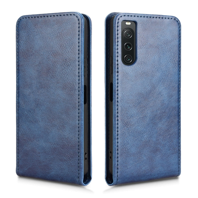 For Sony Xperia 10 V Magnetic Vertical Flip Leather Phone Case