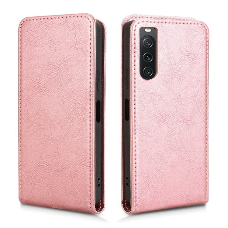 For Sony Xperia 10 V Magnetic Vertical Flip Leather Phone Case