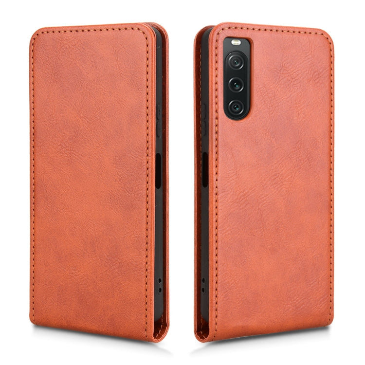 For Sony Xperia 10 V Magnetic Vertical Flip Leather Phone Case