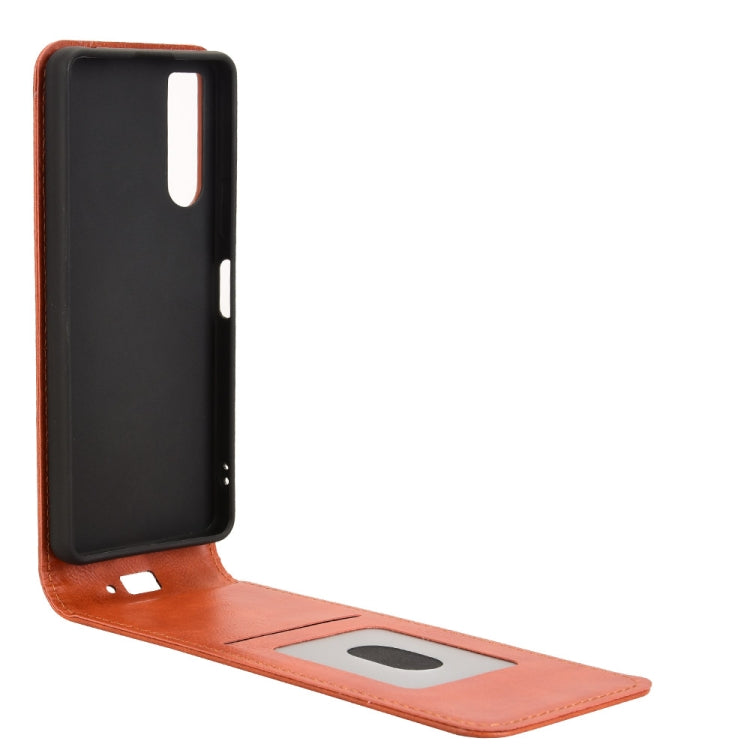 For Sony Xperia 10 V Magnetic Vertical Flip Leather Phone Case