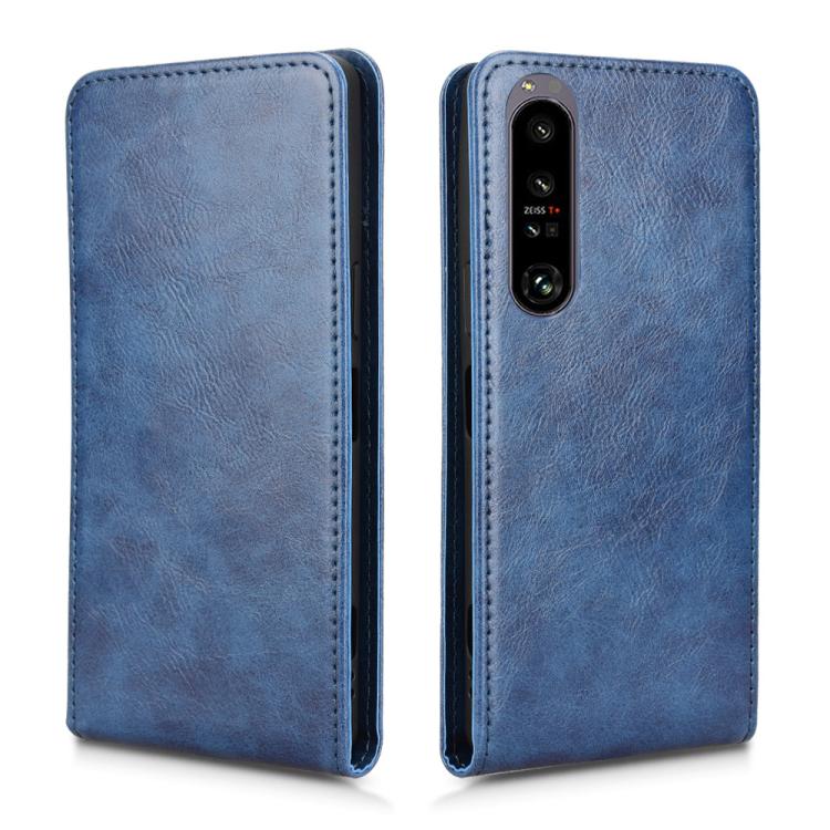 For Sony Xperia 1 IV Magnetic Vertical Flip Leather Phone Case
