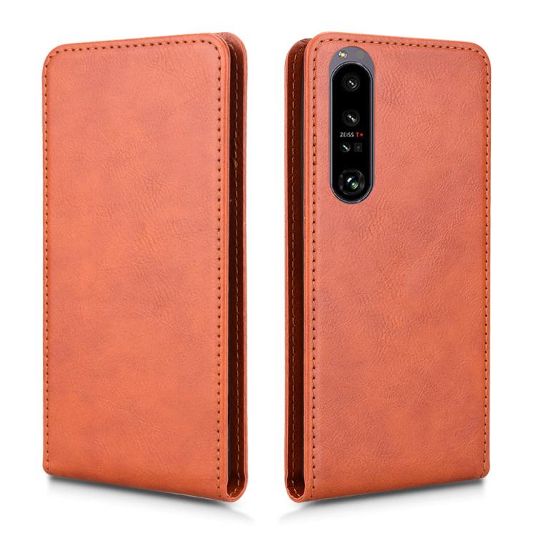 For Sony Xperia 1 IV Magnetic Vertical Flip Leather Phone Case