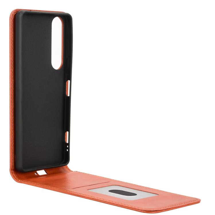 For Sony Xperia 1 IV Magnetic Vertical Flip Leather Phone Case
