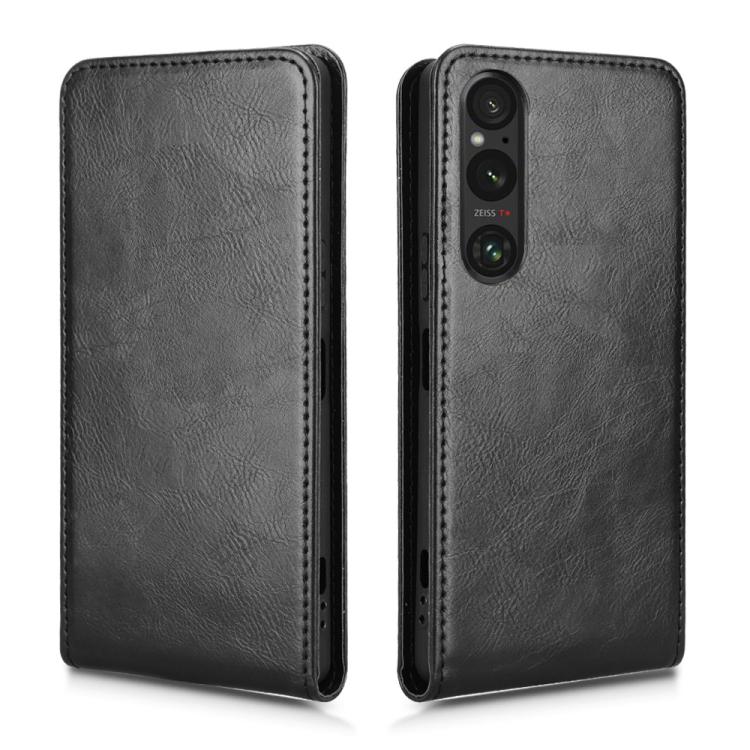 For Sony Xperia 1 V 2023 Magnetic Vertical Flip Leather Phone Case