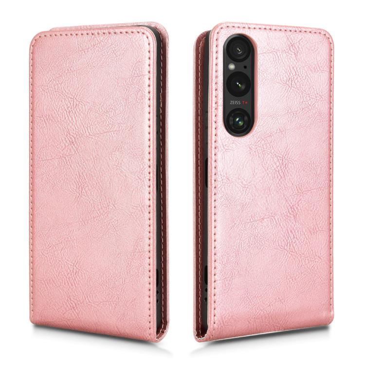 For Sony Xperia 1 V 2023 Magnetic Vertical Flip Leather Phone Case