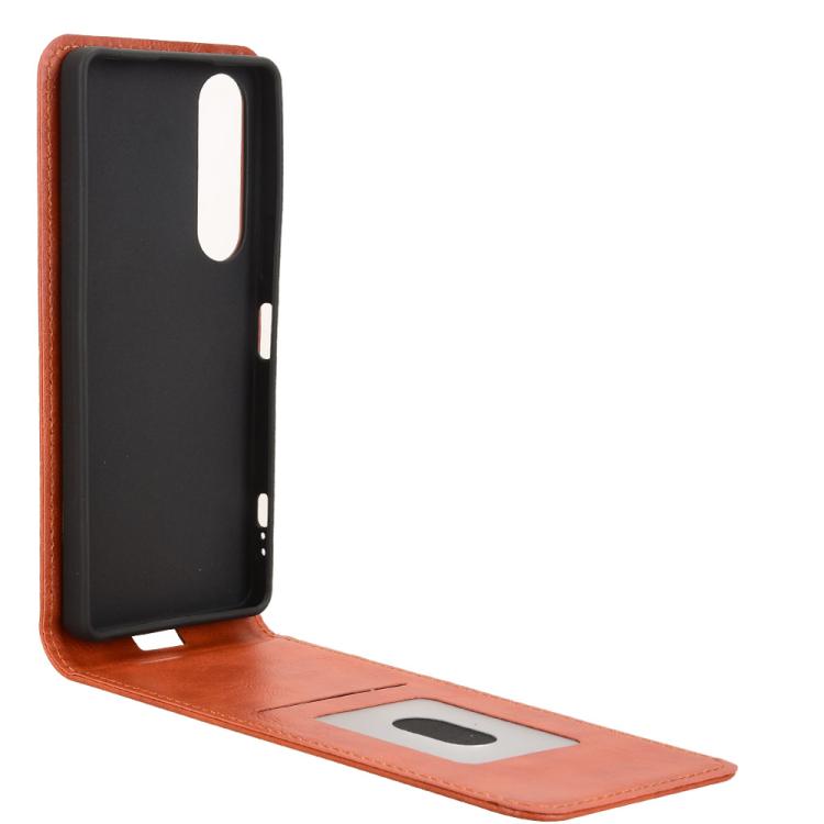 For Sony Xperia 1 V 2023 Magnetic Vertical Flip Leather Phone Case