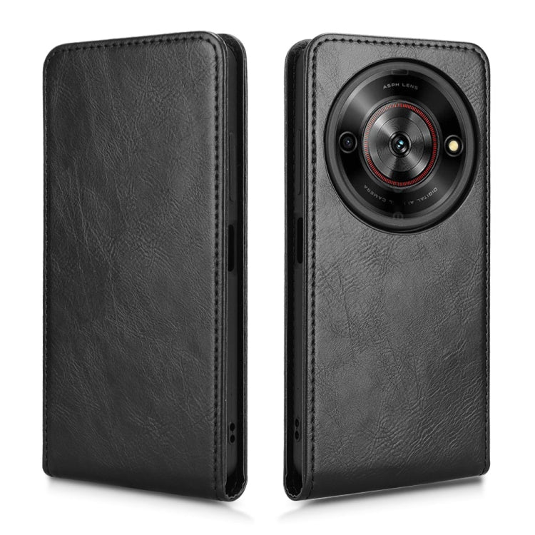 For ZTE Blade A75 5G Magnetic Vertical Flip Leather Phone Case