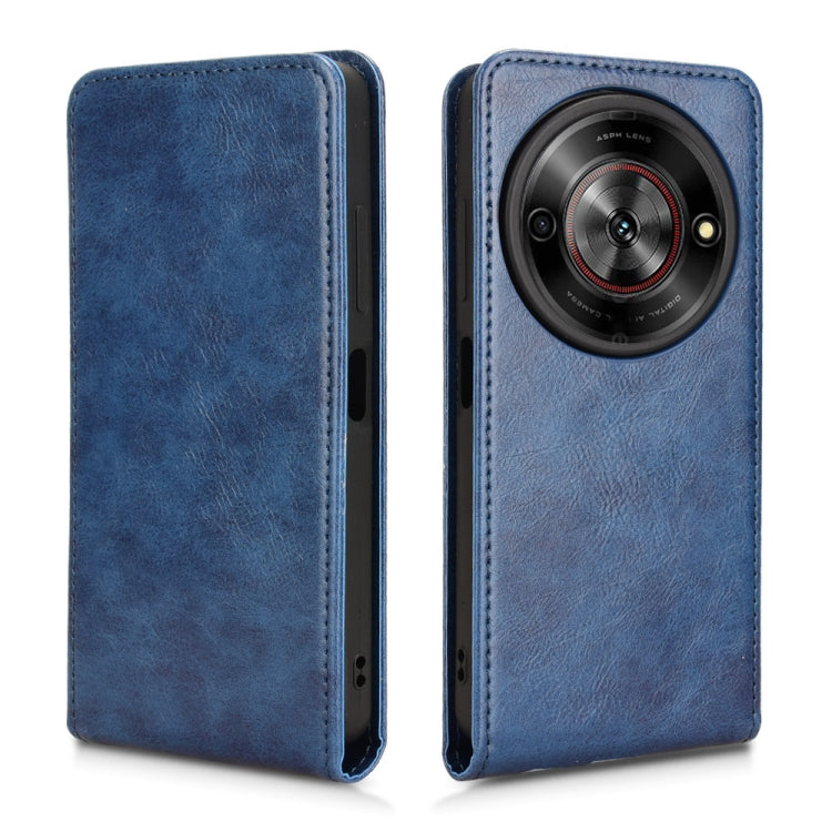 For ZTE Blade A75 5G Magnetic Vertical Flip Leather Phone Case