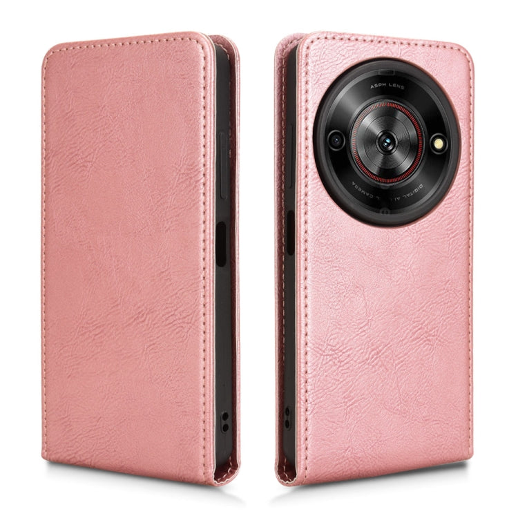 For ZTE Blade A75 5G Magnetic Vertical Flip Leather Phone Case