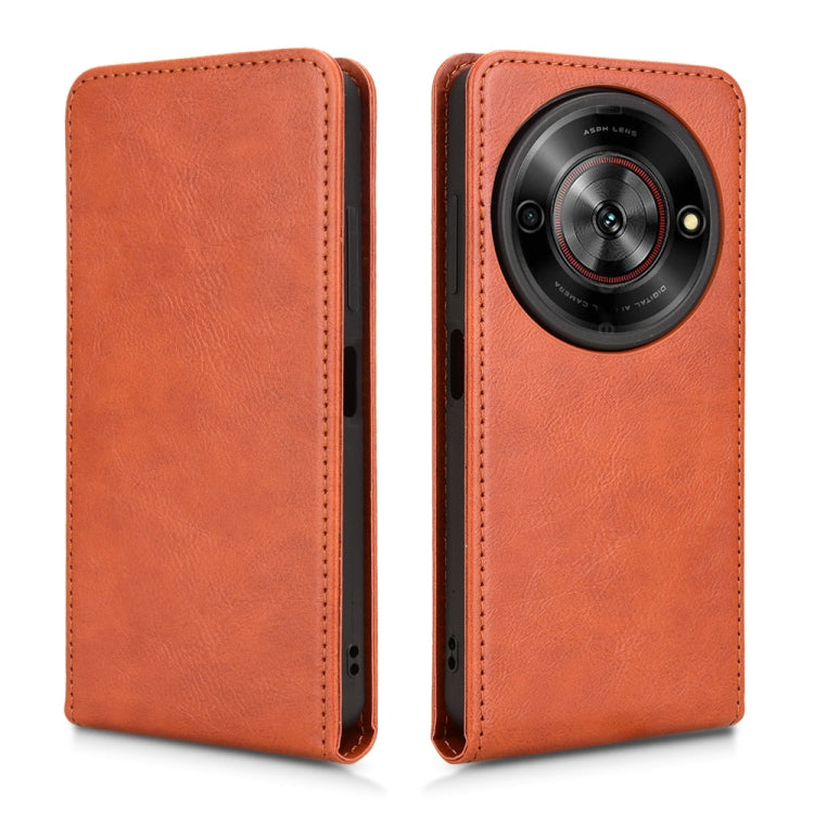 For ZTE Blade A75 5G Magnetic Vertical Flip Leather Phone Case