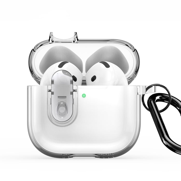 For AirPods 4 DUX DUCIS PECL Series Split Transparent Earphone Case with Hook