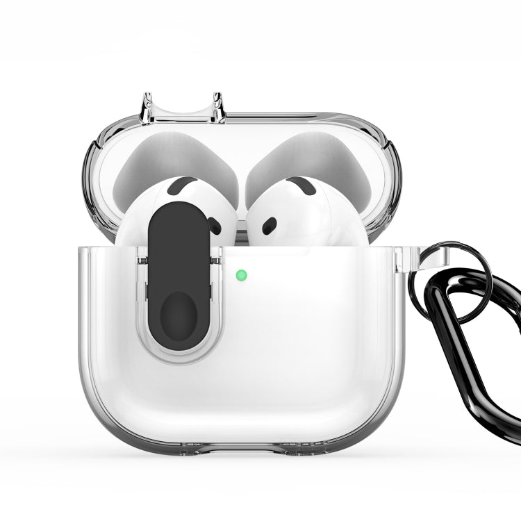 For AirPods 4 DUX DUCIS PECL Series Split Transparent Earphone Case with Hook