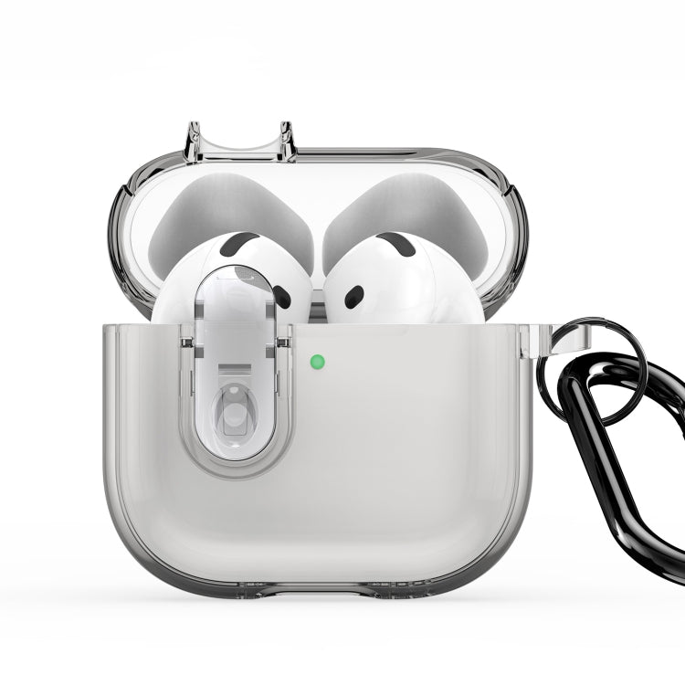For AirPods 4 DUX DUCIS PECL Series Split Transparent Earphone Case with Hook