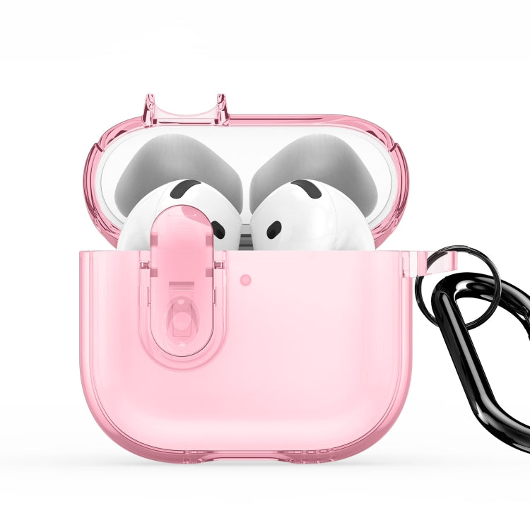 For AirPods 4 DUX DUCIS PECL Series Split Transparent Earphone Case with Hook