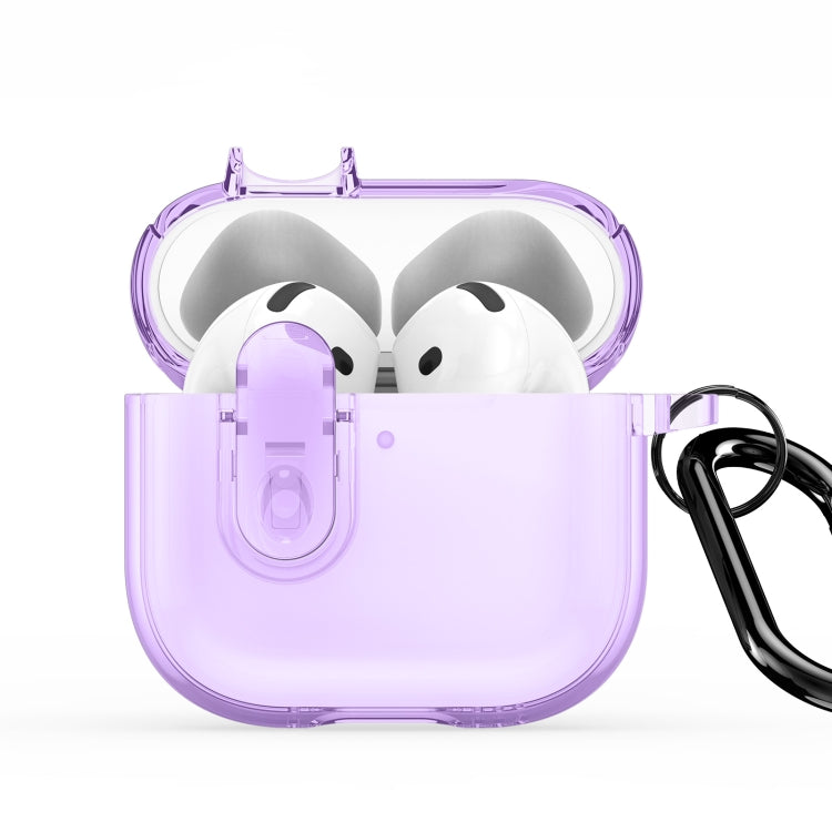 For AirPods 4 DUX DUCIS PECL Series Split Transparent Earphone Case with Hook