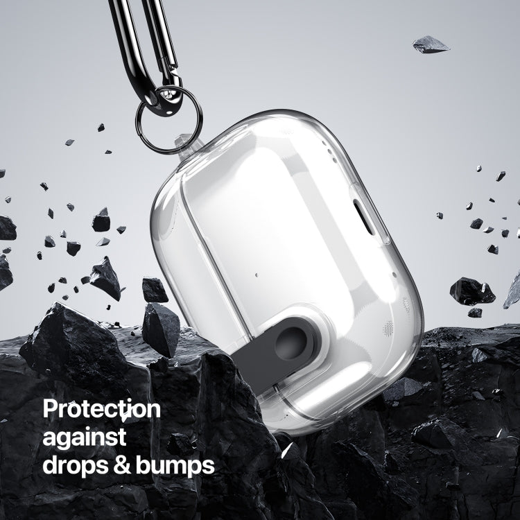 For AirPods 4 DUX DUCIS PECL Series Split Transparent Earphone Case with Hook