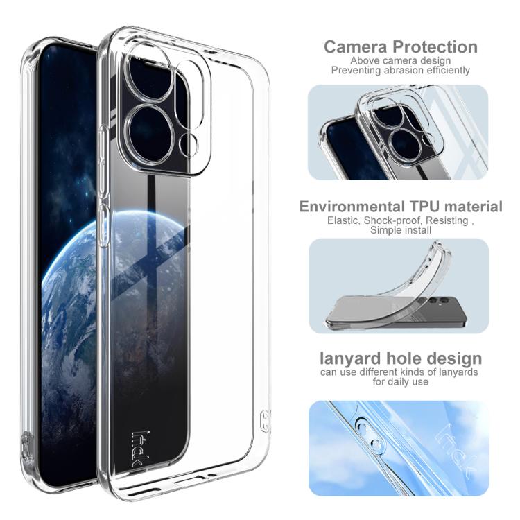 For OPPO Reno14 Global imak UX-5 Series Super Slim Transparent Shockproof TPU Protective Case - Transparent