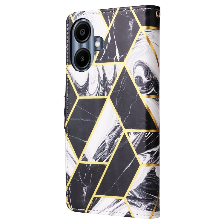 For Samsung Galaxy A06 4G Marble Bronzing Stitching Leather Phone Case