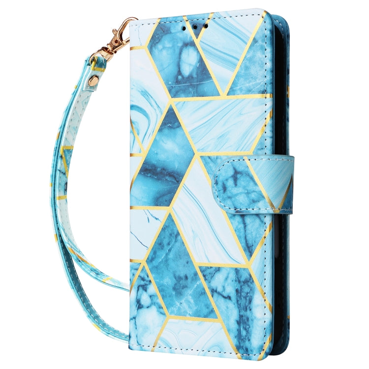 For Samsung Galaxy A06 4G Marble Bronzing Stitching Leather Phone Case