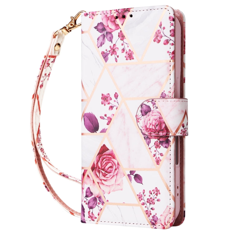 For Samsung Galaxy A06 4G Marble Bronzing Stitching Leather Phone Case