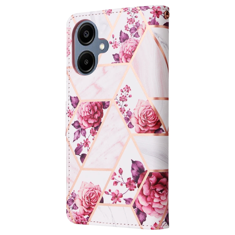 For Samsung Galaxy A06 4G Marble Bronzing Stitching Leather Phone Case
