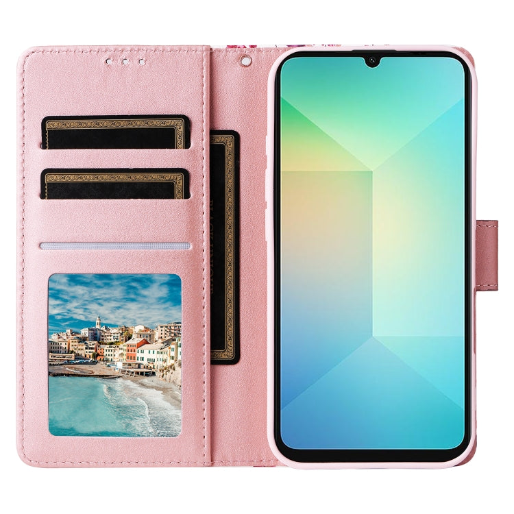 For Samsung Galaxy A06 4G Marble Bronzing Stitching Leather Phone Case