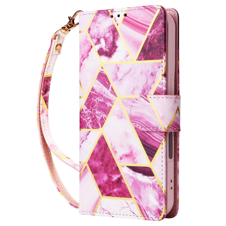 For Samsung Galaxy A06 4G Marble Bronzing Stitching Leather Phone Case