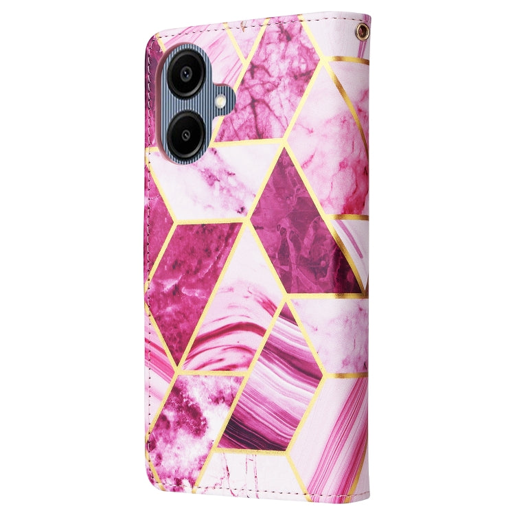 For Samsung Galaxy A06 4G Marble Bronzing Stitching Leather Phone Case