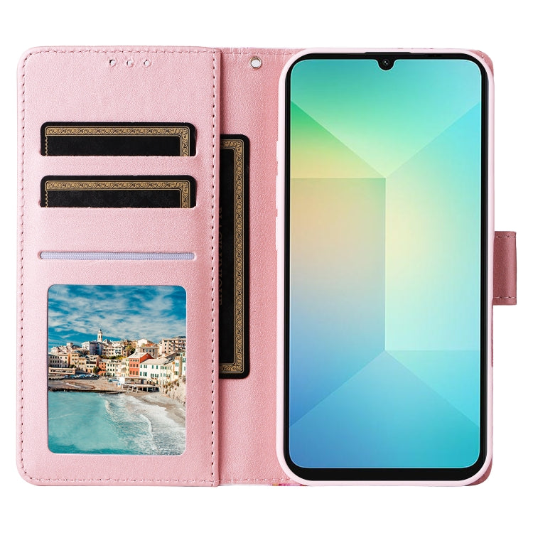 For Samsung Galaxy A06 4G Marble Bronzing Stitching Leather Phone Case