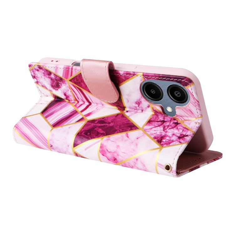 For Samsung Galaxy A06 4G Marble Bronzing Stitching Leather Phone Case