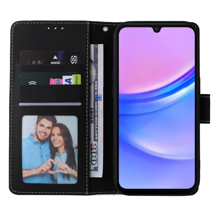 For Samsung Galaxy A16 5G Marble Bronzing Stitching Leather Phone Case